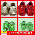 Japanese cute 2015 popular cheap wholesale sweet color bow and tassels sandals handmade indian moccasins for baby